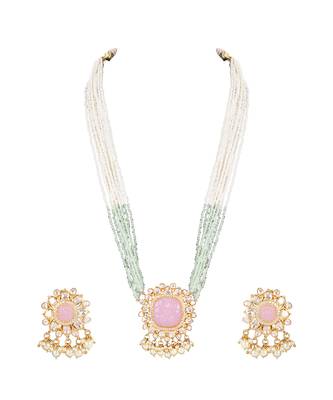Moissanite polki necklace set 3