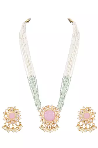 Moissanite polki necklace set