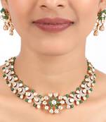 Moissanite polki necklace set