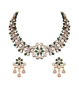 Moissanite polki necklace set 2