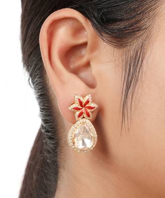 Moissanite polki earrings 1
