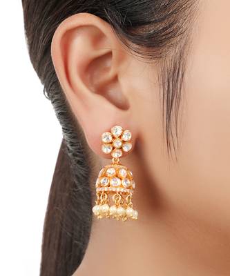 Moissanite polki earrings 1