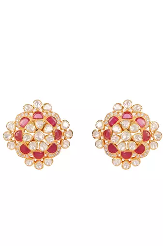 Moissanite polki earrings