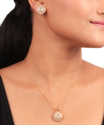 Moissanite polki pendant set 1