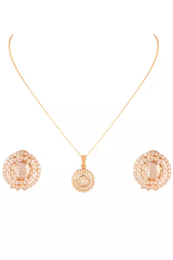 Moissanite polki pendant set