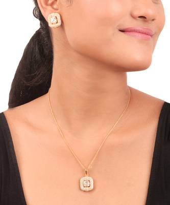 Moissanite polki pendant set 1