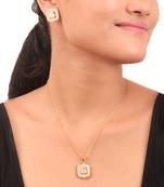 Moissanite polki pendant set