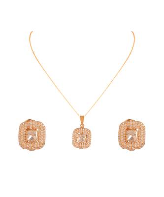 Moissanite polki pendant set 2