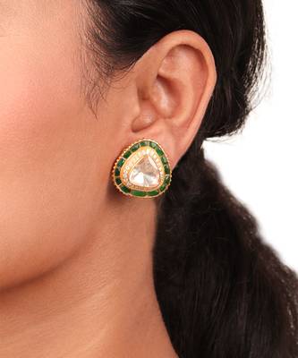 Moissanite polki earrings 1