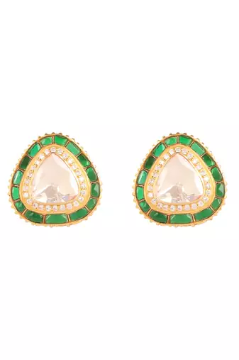 Moissanite polki earrings