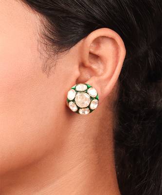 Moissanite polki earrings 1