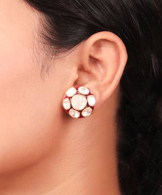 Moissanite polki earrings 1