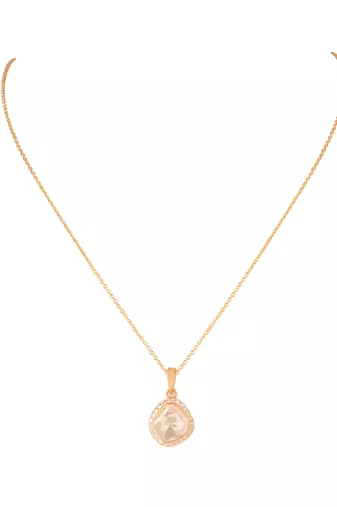 Moissanite polki pendant