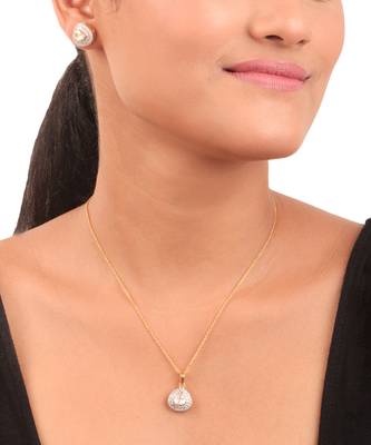 Moissanite polki pendant set 1