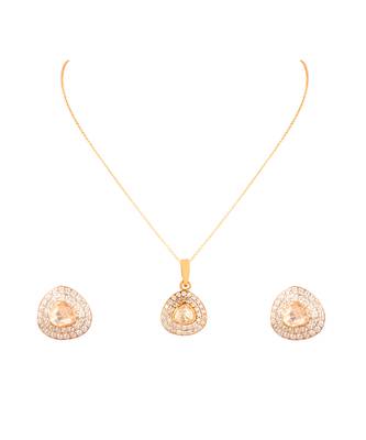 Moissanite polki pendant set 2