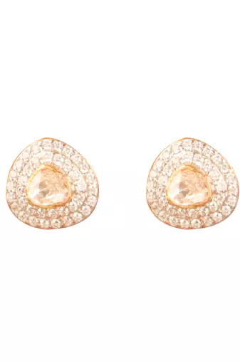 Moissanite polki pendant set