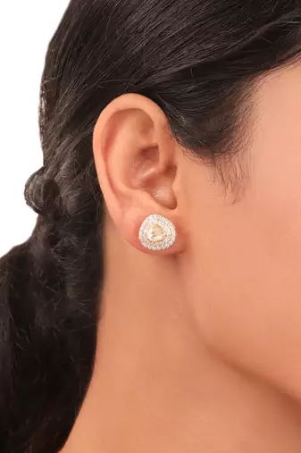 Moissanite polki pendant set