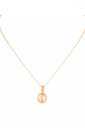 Moissanite polki pendant