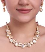 Moissanite polki necklace set