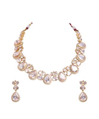 Moissanite polki necklace set 2