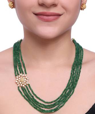 Moissanite polki necklace set 1