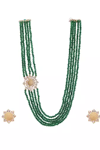 Moissanite polki necklace set