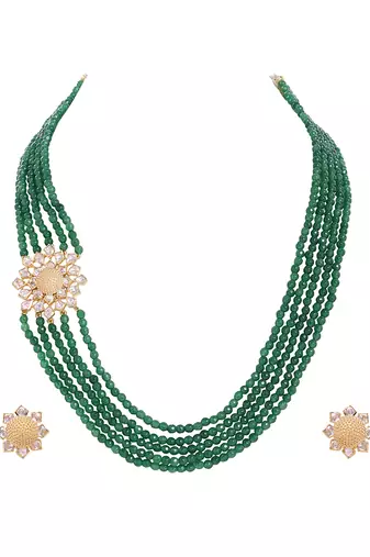 Moissanite polki necklace set