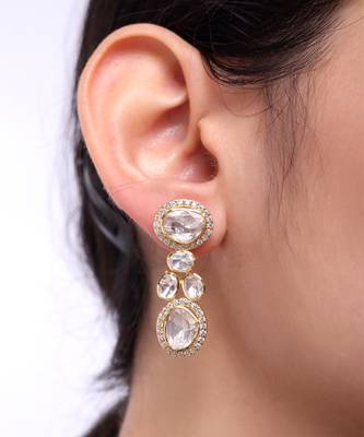 Moissanite polki earrings 1