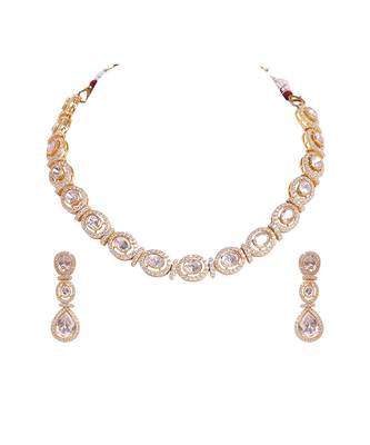 Moissanite polki necklace set 2