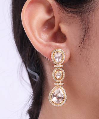 Moissanite polki necklace set 4