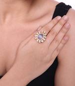 Moissanite polki ring