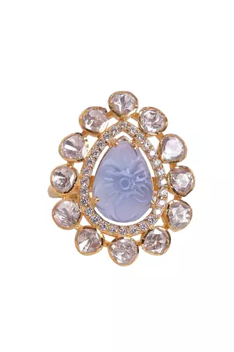 Moissanite polki ring