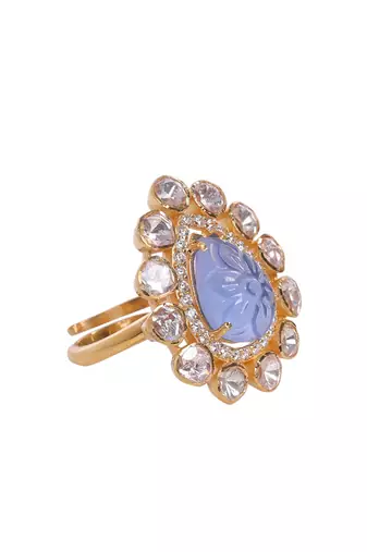 Moissanite polki ring