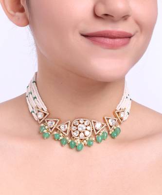 Moissanite polki necklace 1