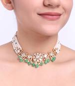 Moissanite polki necklace