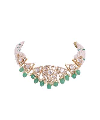 Moissanite polki necklace 2