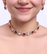 Moissanite polki necklace set