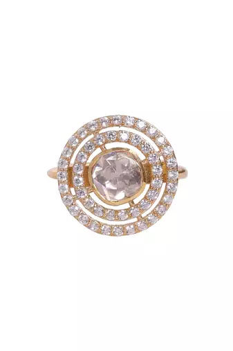 Moissanite polki ring