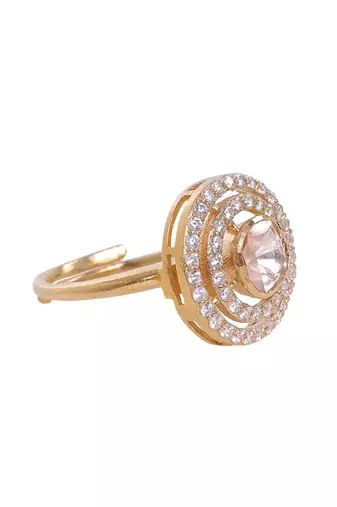 Moissanite polki ring