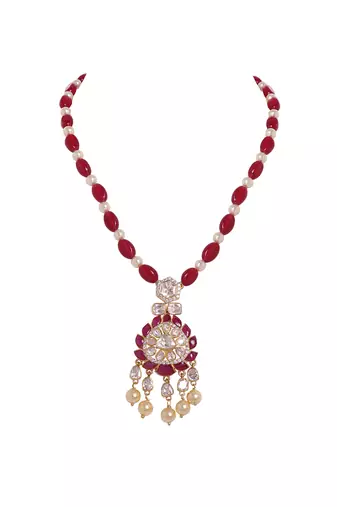 Moissanite polki necklace
