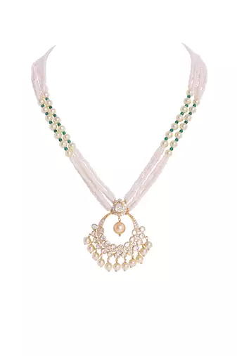Moissanite polki necklace