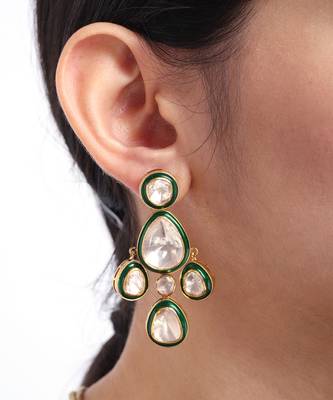 Moissanite polki necklace  set 2