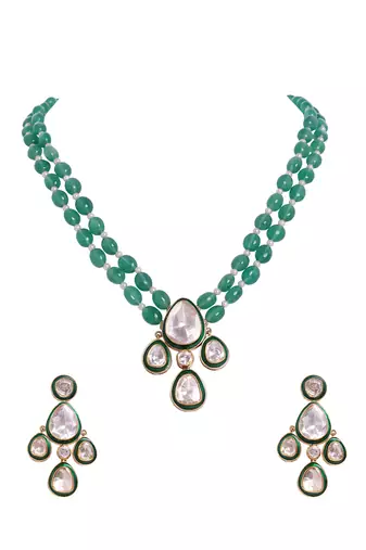 Moissanite polki necklace  set