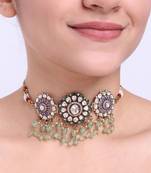 Moissanite polki necklace