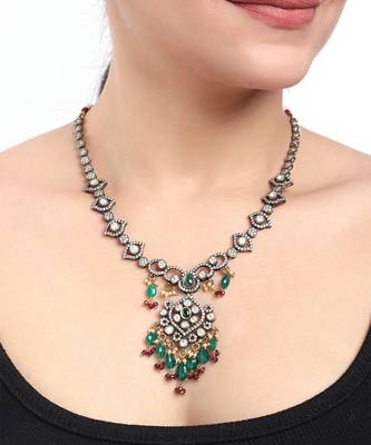 Moissanite polki necklace 1