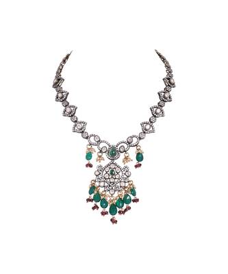Moissanite polki necklace 2