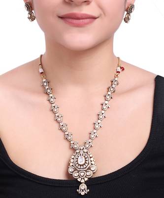 Moissanite polki necklace set 1
