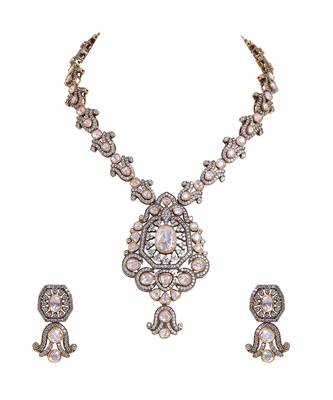 Moissanite polki necklace set 3