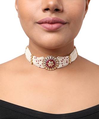 Moissanite polki necklace 1
