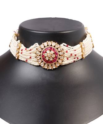 Moissanite polki necklace 2